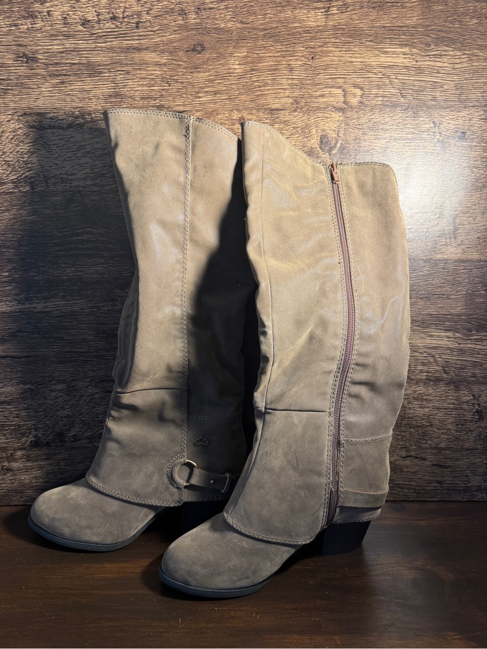 Fergalicious Women's Tall Taupe Suede Boots - Never Worn
